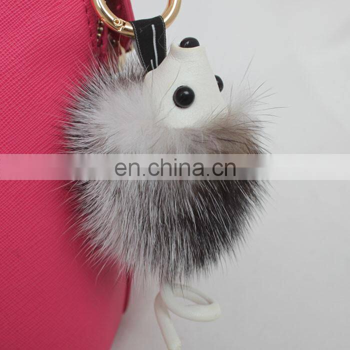 Popular New Keyring Accessory Genuine Fox Fur Custom Hedgehog Fur Keychain