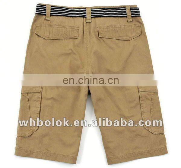 Customized Mens short cargo pants with muli pockets cotton twill pants for men