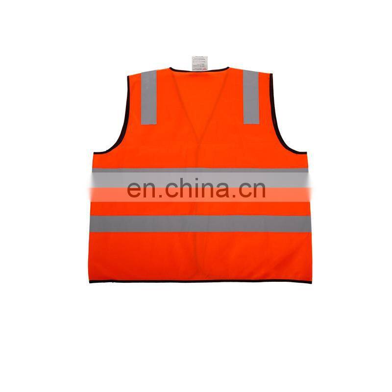 Hi vis pink reflective safety vest with pockets with BSCI