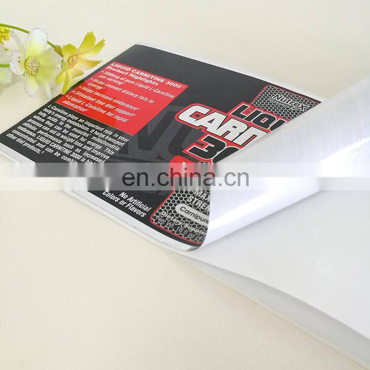 Customized liquid label adhesive energy drink waterproof sticker with full color printing