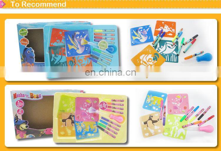 Activity Colorful Spray Markers and Paint with Stencil Art