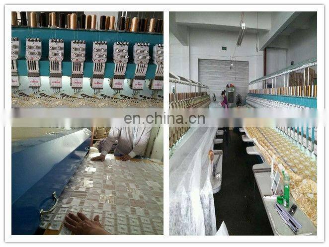 Popular african textile ,embrodery lace fabric with stones