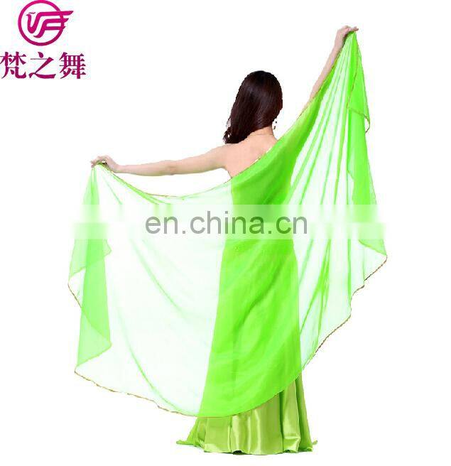 Chiffon Belly Dance half veils with gold silver finition women dance veil scarf Dance accessories 12 colors P-9059#