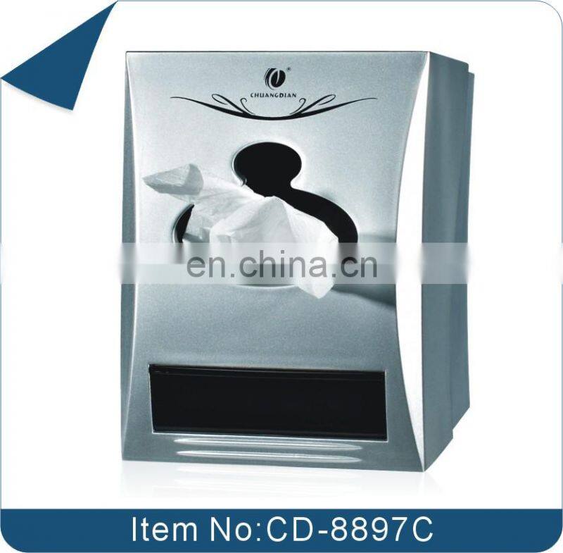 Standing Plastic Desktop Napkin Dispenser With Toothpick Holder,Brown.CD-8897D