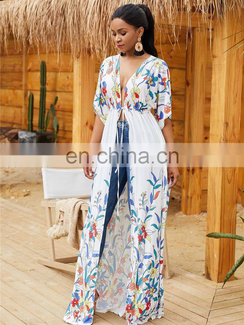 Cotton Beach Cover up 2019 Robe Plage Plus size Long Beach Tunic Swimsuit Cover up Kimono Beach Bathing suit Cover ups Swimwear