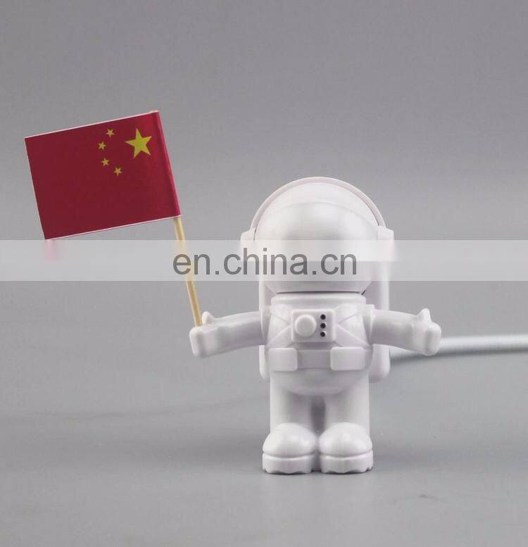 Novelty Gift Astronaut Hold Flag Spaceman Usb Flex Reading Light