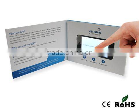 Hardcover video business card with OEM tft screen lcd video brochure