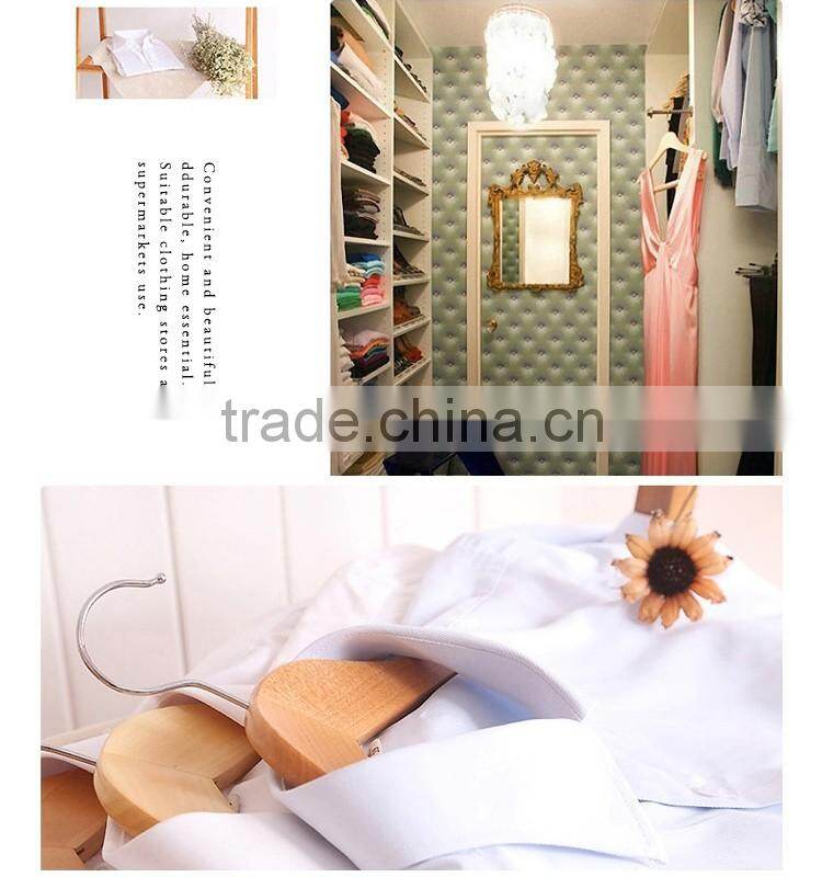 Good quality cloth garment top shirt wooden clothes hanger
