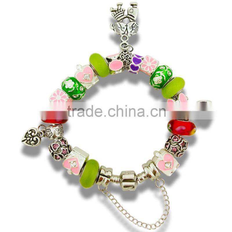 Luxury silver charm bracelet & bangle for women with high quality European bead