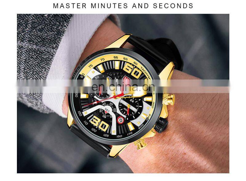 MINI FOCUS MF0336G Fashion Quartz Wristwatches Brand Luxury Men Watches Stainless Steel Leather Strap Sport Watches