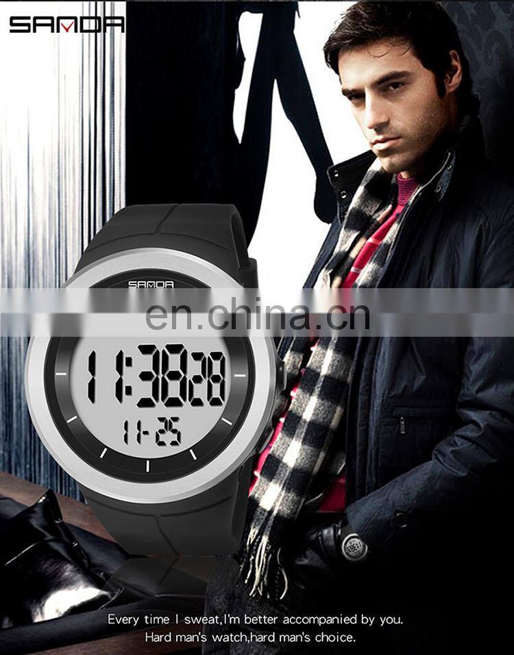 Sanda 6007 Sports Men LED Electronic Watch Chrono Alarm Waterproof Functional Digital Wristwatch