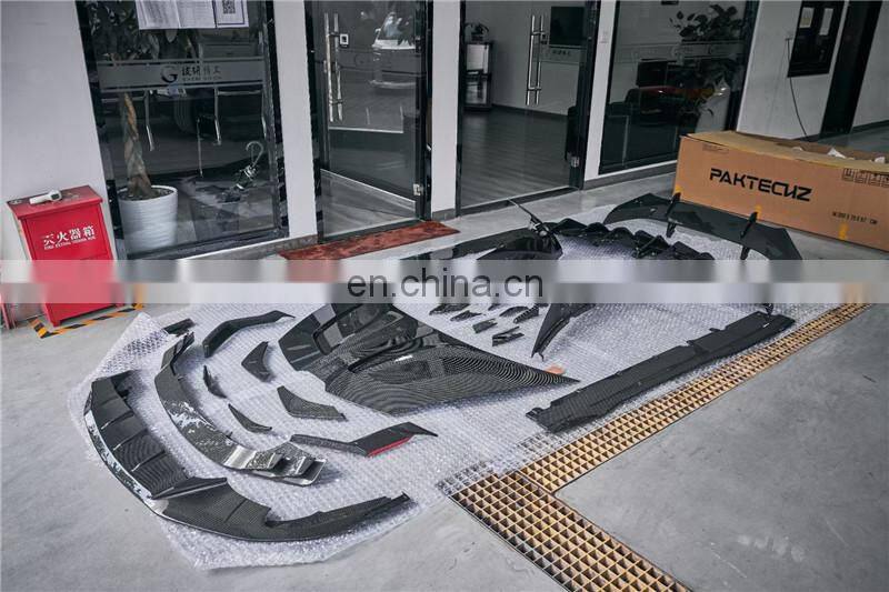 Runde Dry Carbon Fiber Kits For Lamborghini Huracan 580 610 EVO Upgrade Paktechz Body Kit Hood Front Rear Lip Fender Spoiler