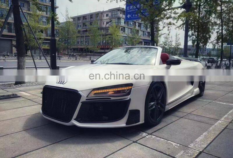 Runde Half Carbon Or Resin Material For 2008-2016 Audi R8 REGULA Style Body Kit Front Bumper Side Skirt Rear Bumper Spoiler