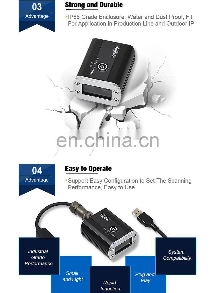 IP68 Fixed Mount Assembly Line Industrial QR Code Reader Barcode Scanner Module White LED Laser Diode OEM 2D Barcode Scanner A4