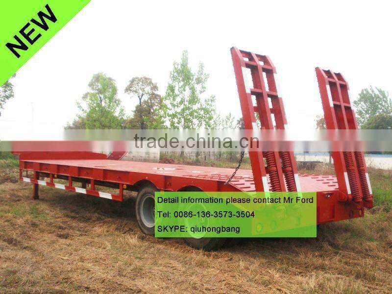 Red 2 axles trailer semi trailer exvacator transport trailer 0086-13635733504