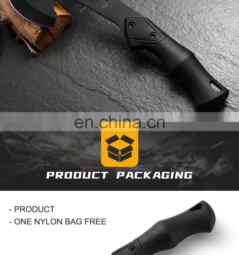 New outdoor multi-purpose open mountain axe with hexagon board hand and all black rubber handle fire axe