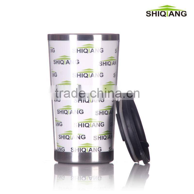 400ml double wall plastic mug with lid