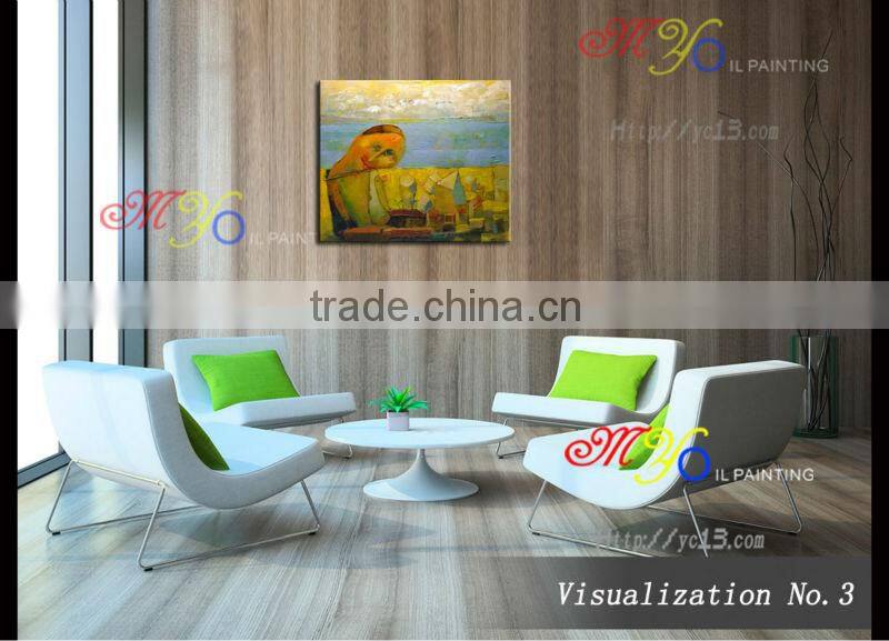 abstract people scenery oil painting on canvas for living room