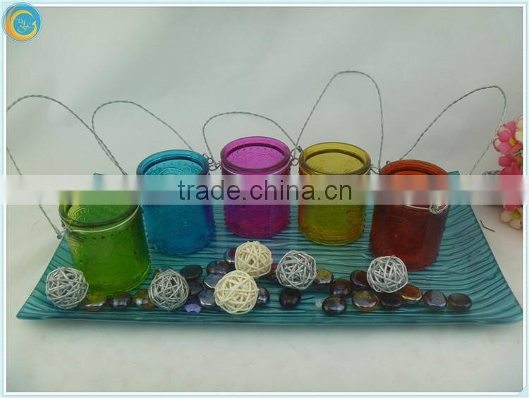 colored hanging tealight holders for garden