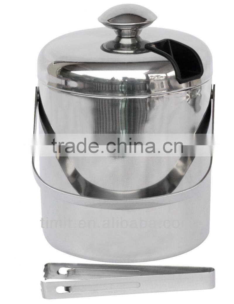 Double layer Portable Ice Bucket & Ice Tong with lid