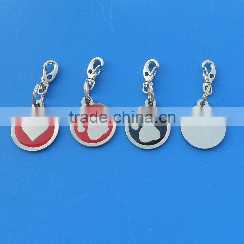 flower design round shape metal zip pull for purse bags