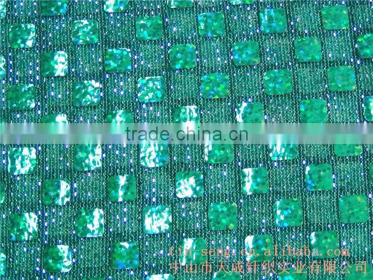 American knit with 8mm holo spangle sanderson fabric