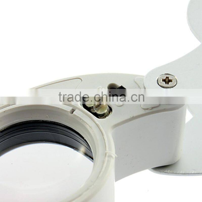 40X 25mm Magnifying Power Jeweler Loupe LED Loop Magnifier Glass