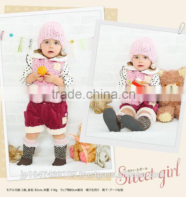 Japanese wholesale products high quality cute cheap baby winter clothes vest for girl