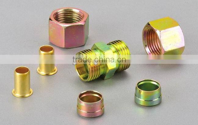 nylon hose fitting (nuts, cutting-ferrule, core), seven pieces together