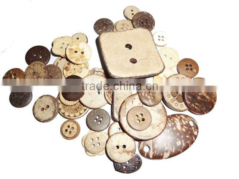 laser engraved decorative wood buttons for garment/clothing