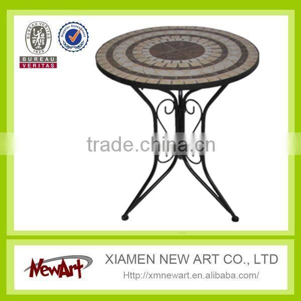 Various new design metal mosaic table plenty colors of garden mosaic metal furniture