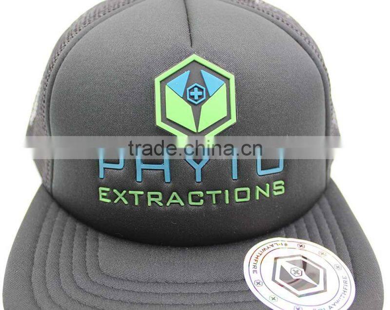 Custom 5 panel trucker hat with rubber