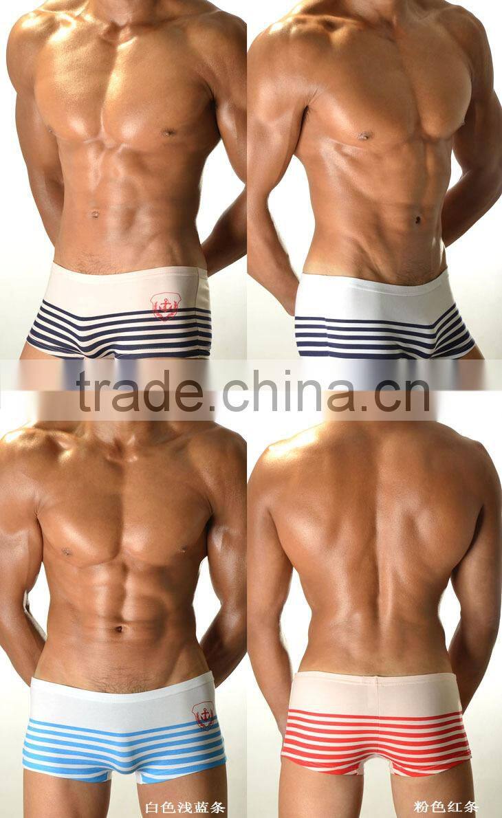 2015 Fashion Stripe Underwear US Navy Breathable Mens boxer Underwear