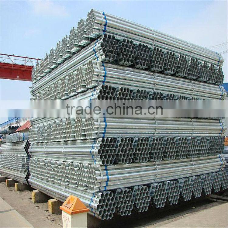 Prepainted zinc round steel tubes / Metal building material GI steel pipes for greenhouse