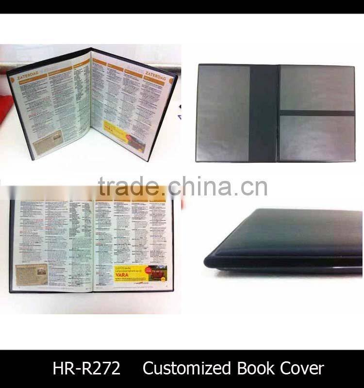 China supplier clear plastic book cover with zipper slider pocket