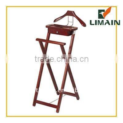 antique wooden suit valet stand