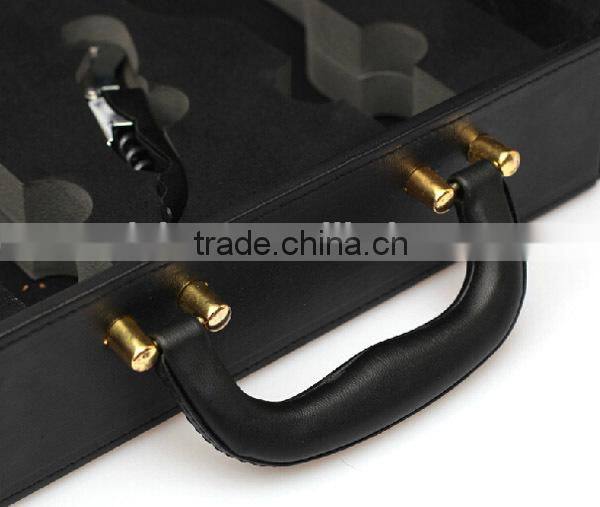 Top Grade New Design 2 bottle leather red wine handle case