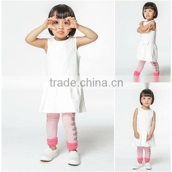 Flower jacquard ninth pants girl tube pantyhose tights