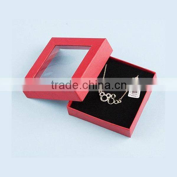 Necklace paper jewelry box with PVC window