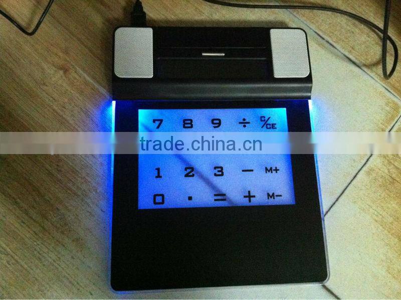 Mouse Pad with USB Hub 4 USB Ports LED Light Calculator Function