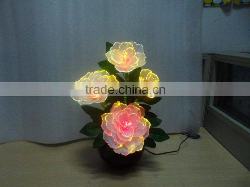 LED light fiber optical decorative white orchid flower for household/Wedding