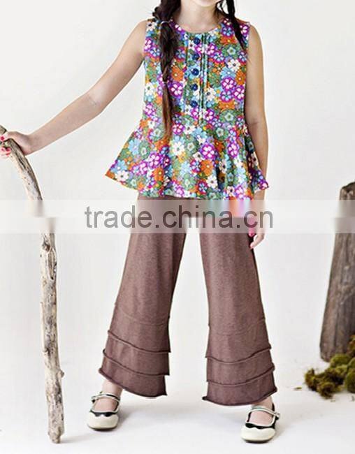 2015 Fashion design lady cotton zumba pants with ruffle for dancer