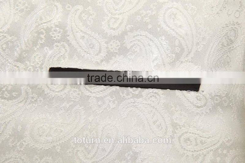 2016 apparel High Quality clothing manufacturers OEM white racking pattern Formal Wedding frock Wear mans suit