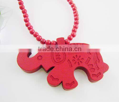 elephant wood pendant necklace for wholesale