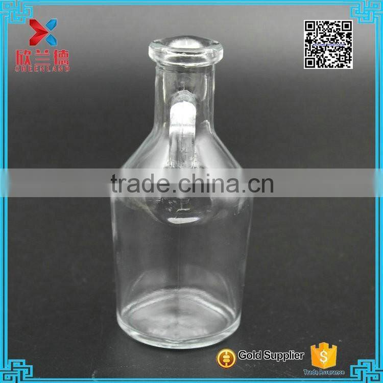 wholesale round unique clear airtight decorative glass wine bottle 100ml