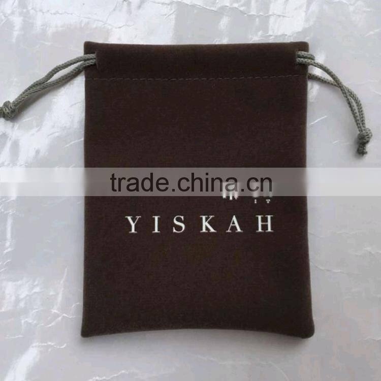 Custom purple Fancy velvet pouch new style golden logo