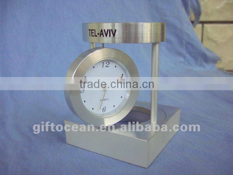 aluminum art metal desk clock,metal crafts table clock