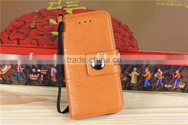 Elegant magnetic flip leather case for iphone 5 with Metal Button F-IPH5LC033