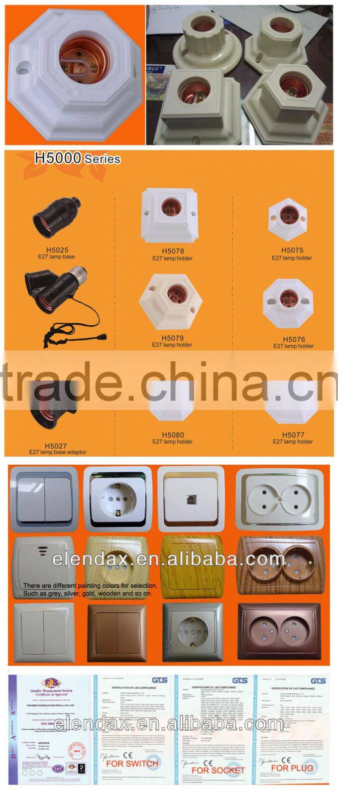 Bakelite E27 lamp holder(H5080)