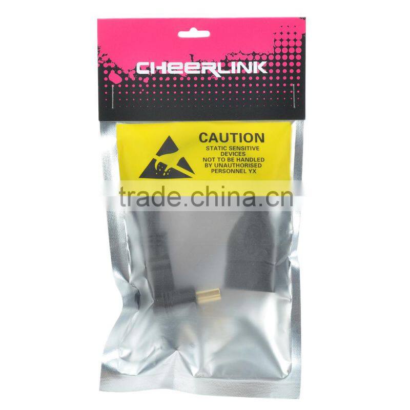 CHEERLINK HDMI Male to Female Extension Cable with 90 Degree Angle - Black (15cm)